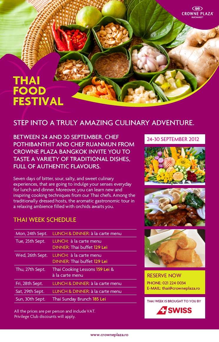 Thai Food Festival la Crowne Plaza Bucuresti