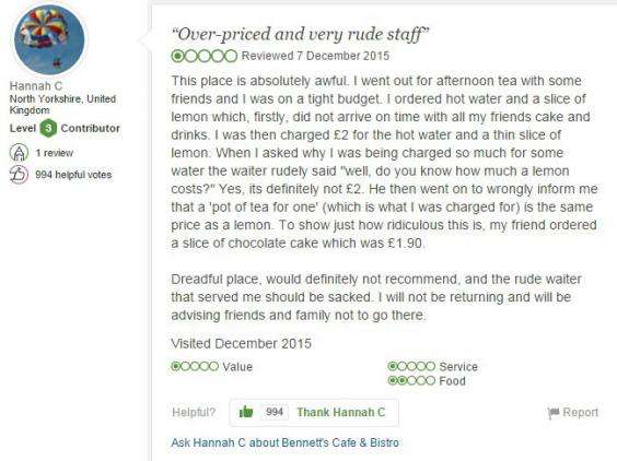 Razboi pe Tripadvisor: raspunsul unui patron de restaurant la impresiile unui client nemultumit