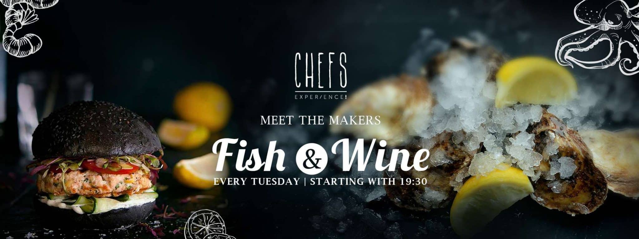 Fish & Wine – preparate pe baza de fructe de mare si peste si degustare de vinuri