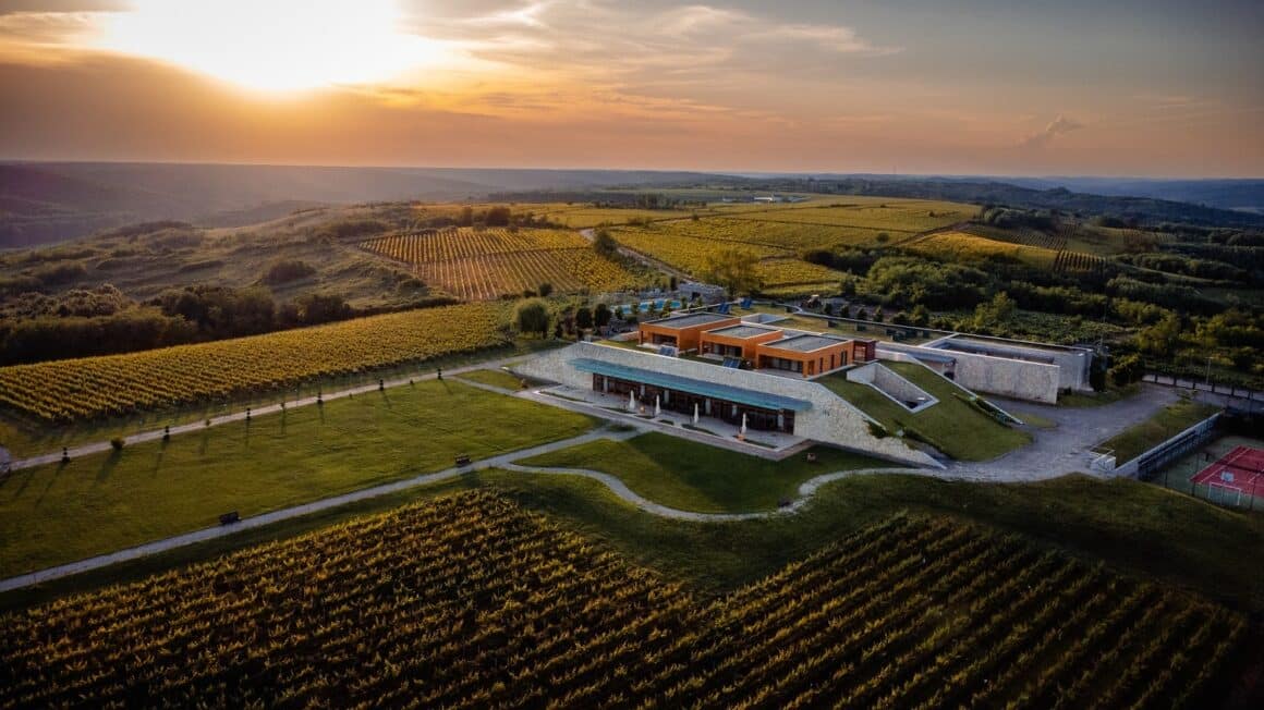 Crama Avincis, fotografiata la asfințit. Crame frumoase din România. Crame cu cazare