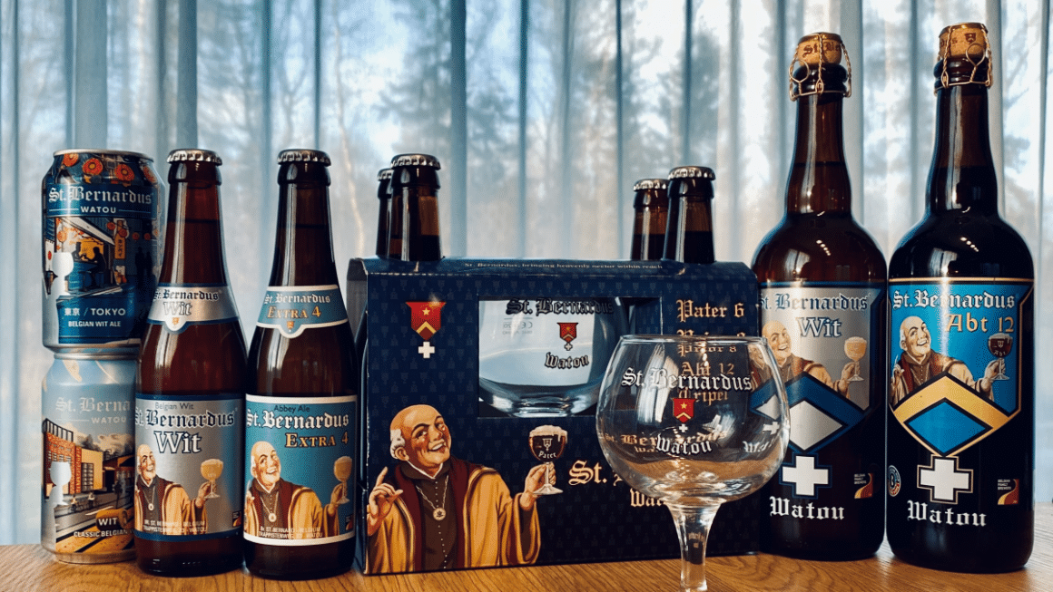 sticle de bere si pahare cu bere Saint Bernardus