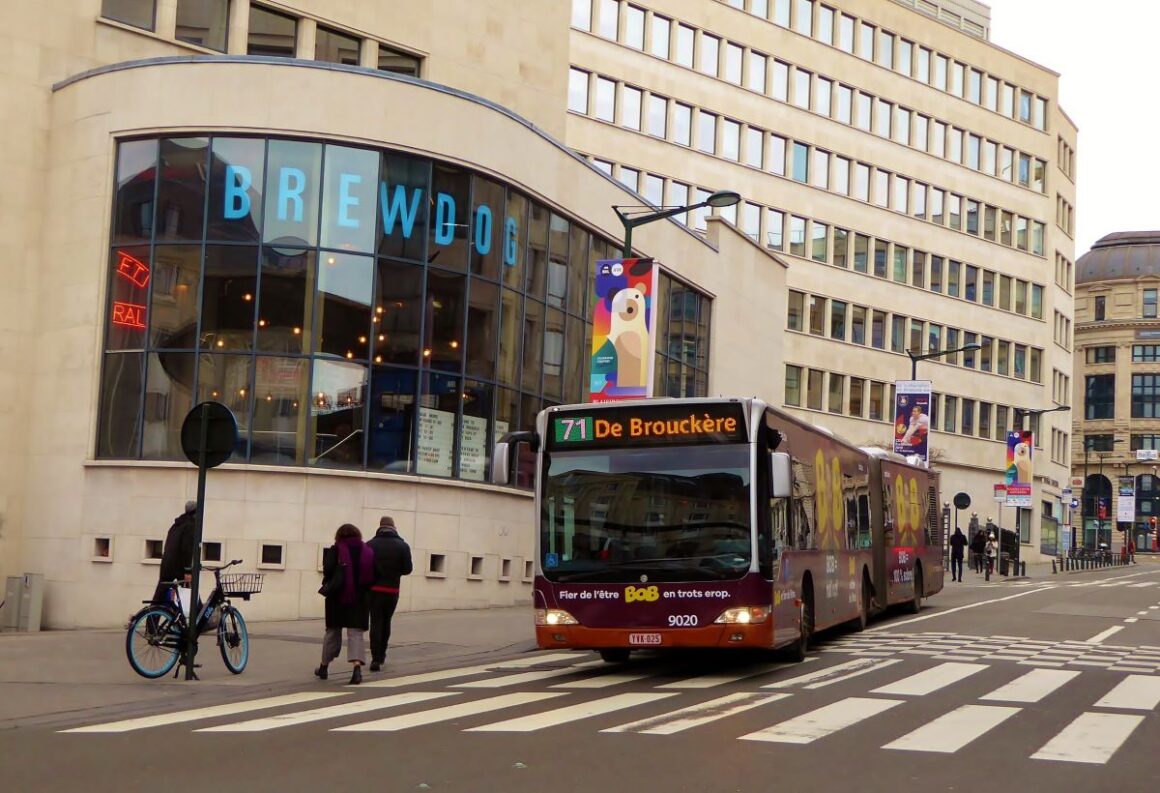 intrarea la Brew Dog, Bruxelles -  local faimos pentru berea belgiană