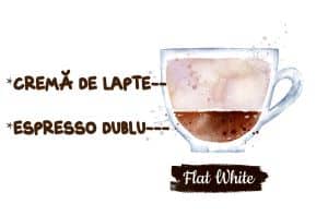 ilustratie din acuarela asupra reprezentarii unui flat white