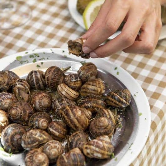 melci cretani serviți la restaurant Semiramis, preparate tradiționale din Creta