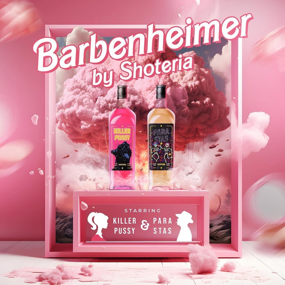 2 sticle de bauturi alcoolice de la shoterie, Berbenheimer.