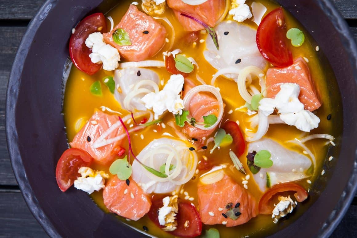 Somon marinat în suc de mango