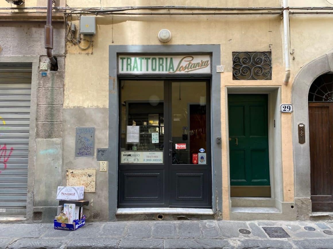 trattoria sostanza din Florența, cu mâncarea tradițională din Toscana