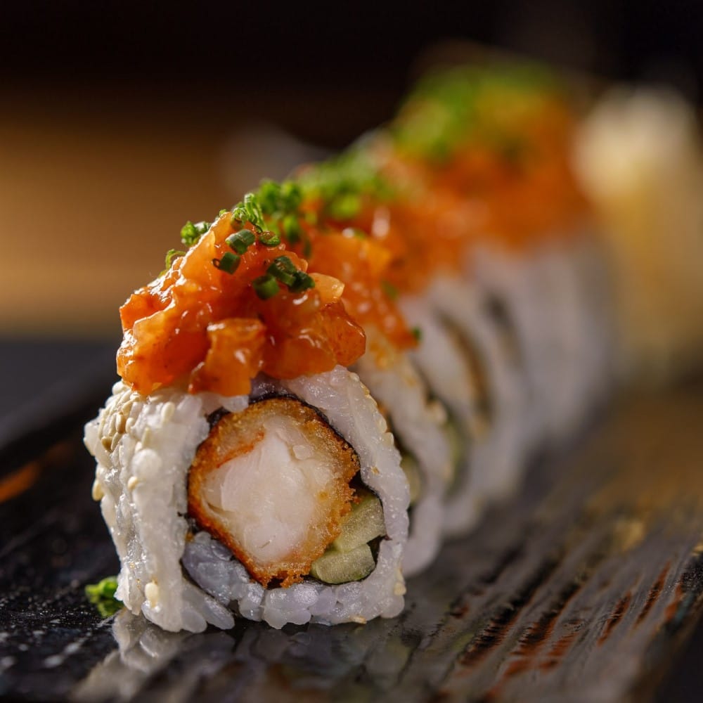 close up cu rulouri de sushi de la Argentine Steak & Sushi