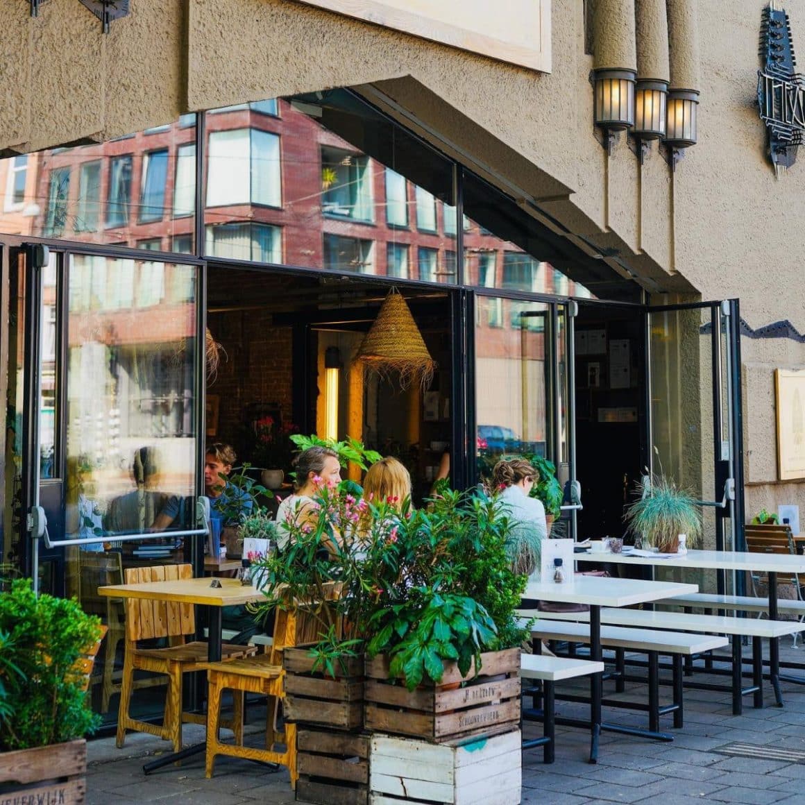 intrarea in coffee and coconuts, o cafenea din amsterdam