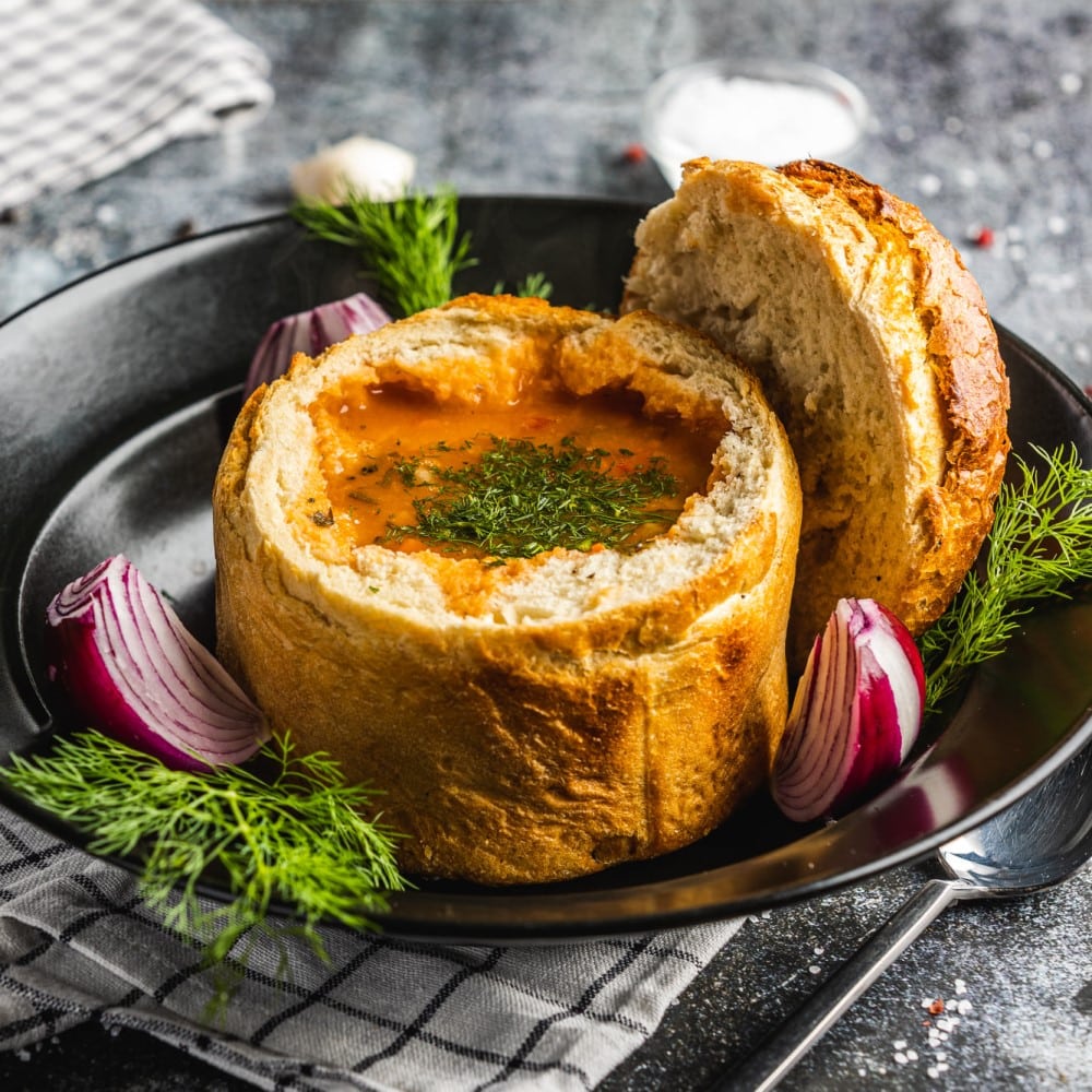 ciorba d efasole in paine