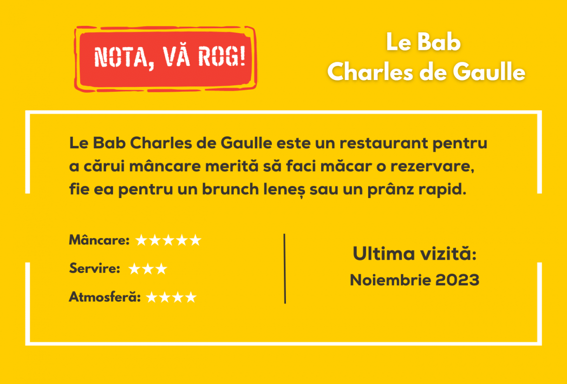 nota pentru recenzia restaurantaului Le Bab