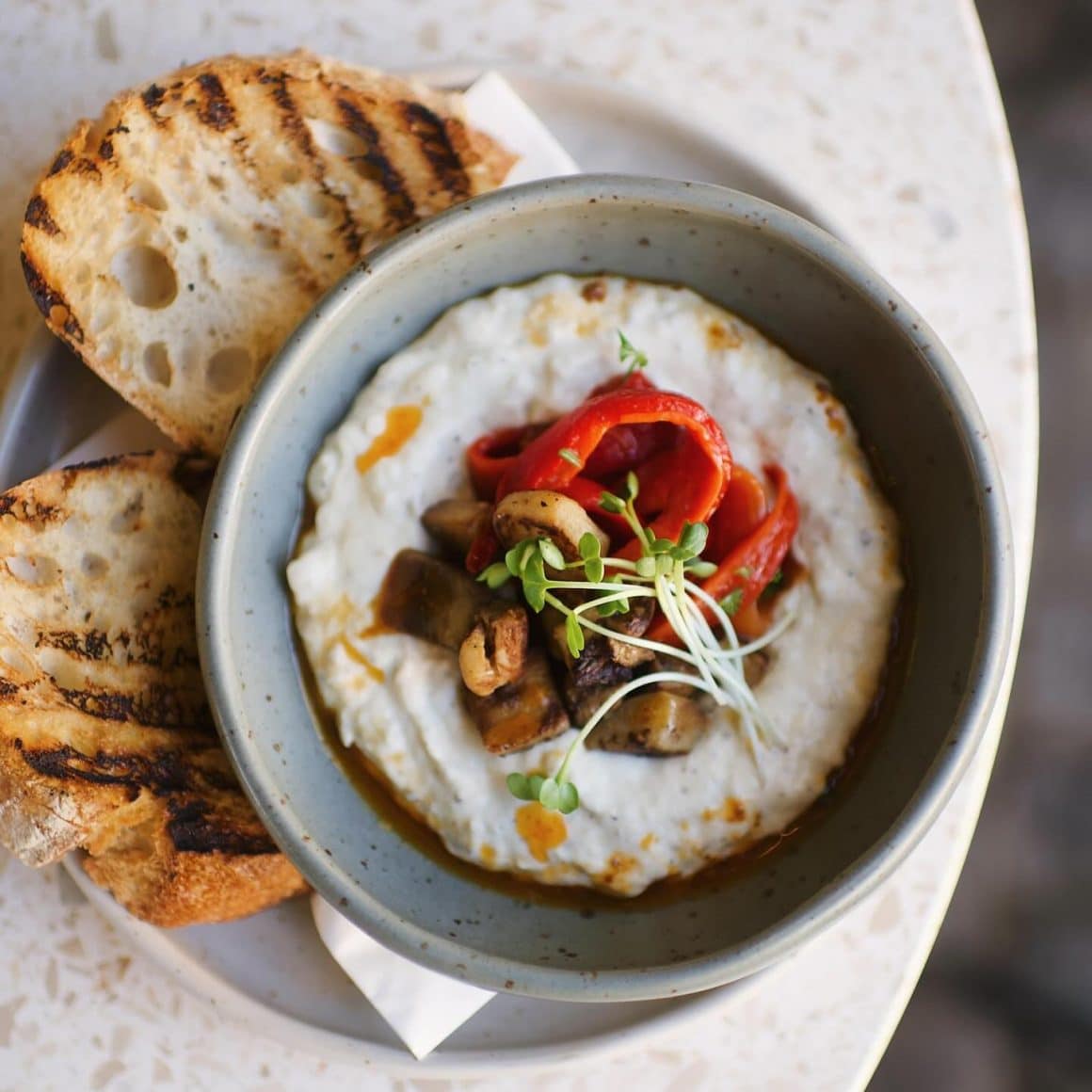 ogurt Cream with Roasted Eggplant and Baked Peppers