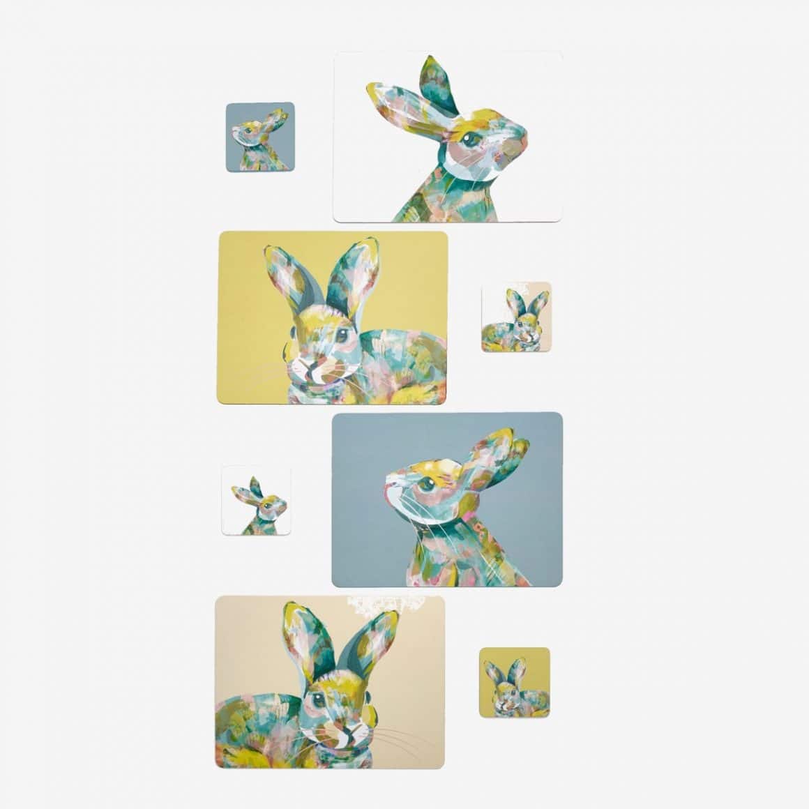 coasters cu iepurași de la Next, pentru masa de Paște