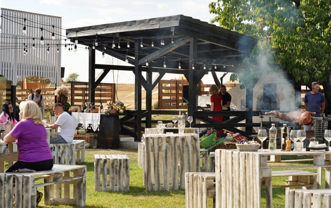 gradina exterioara de la Vinalia Conacul din Ceptura